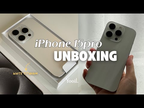 (sub) IPhone 15 Pro White Titanium Unboxing | simple Camera review📱