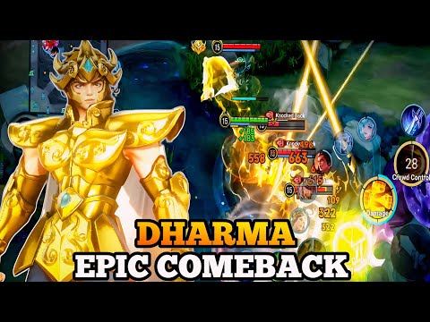 Dharma Epic Comeback Gameplay - Legendary Skin ( Gold Leo ) | Honor of kings