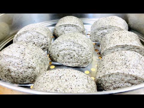 最最健康的黑芝麻馒头，无糖无添加剂！可以天天当饭吃！Black Sesame Powder Buns.