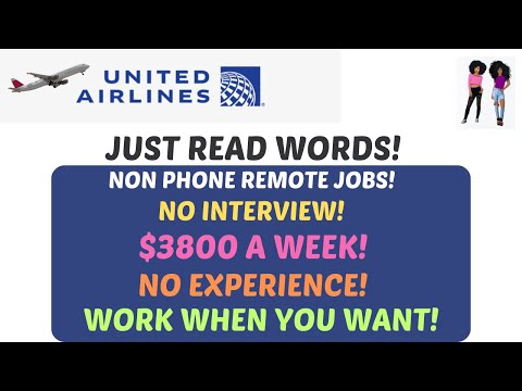 United Airlines! - Just Read Words No Interviews Start Today No Experience Remote Jobs Hiring ASAP