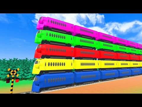 【踏切】重なって線路を走る特急電車ラピート【カンカン】 | 踏切アニメ Railroad Crossing Animation