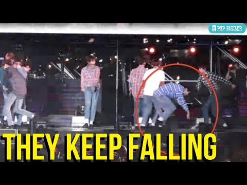 WANNA ONE Falls Multiple Times Due To Slippery Stage During 2017 Gangnam Festival