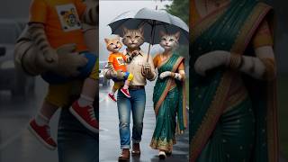 Cute kitten With Parents 😻😺 #cat #catstory #petlovers #ytshortsindia #catlovers #aiart #ai