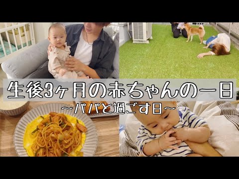 【パパ育児】生後3ヶ月赤ちゃんの一日│パパが休みの日を撮影したら面白すぎた👨🏻