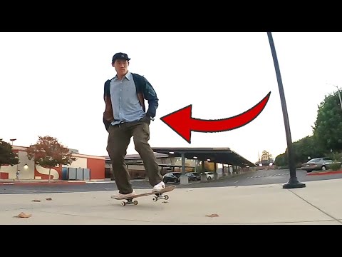 Look ma no hands! (Skateboarding)