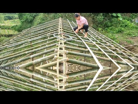 Video full: 100 days to build a bamboo house-how to make a palm roof-the door to building a new life