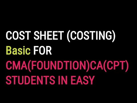 CMA CA FOUNDATION COST SHEET Syllabus 2016