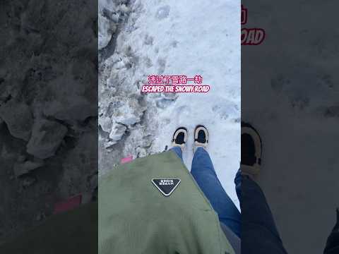 逃过雪路一劫，一个马来西亚人没见过雪， #youtubeshorts #snowymountains #bishkek