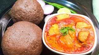 rayalaseema special ragi sangati(ragi mudda) with chicken curry | raggi sangati with chicken curry