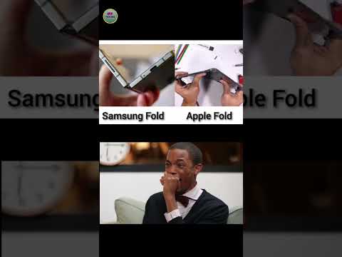 Samsung fold phone vs iPhone fold 🤣 #techmeme #mobilephone