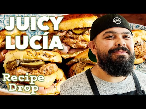 Cheesy Juicy Lucía AKA Cubano-Inspired Juicy Lucy Burger | Recipe Drop | Food52