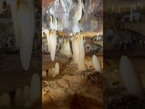 Stalactites and stalagmites create a captivating underground landscape in Ohio Caverns, USA!