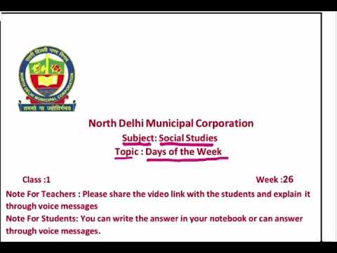 class 1 SST | days of the week | week 26 | FirstStep | worksheet Solution 18.12.20