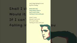 🌼Can't Help Falling In Love | Elvis Presley #lyrics