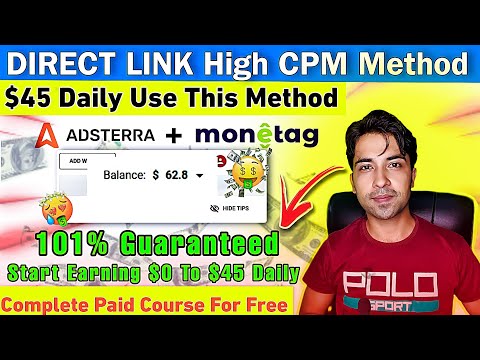 Earn $45 on One Click | Direct Link Earning trick | Adsterra Direct Link Earning |Adsterra High CPM