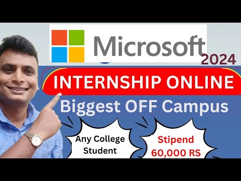 Microsoft Launched Internship |  Biggest Hiring | Stipend 60,000 Rs | Any College Students