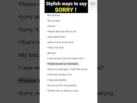 #learnenglish (ways to say sorry) #english #vocabulary