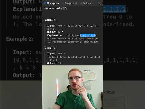 Sliding Window Algorithm - Max Consecutive Ones III - Leetcode 1004 (Python)