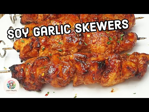 Soy Garlic Chicken Skewers In Air Fryer Or Make In Oven Or Even A Frying Pan!