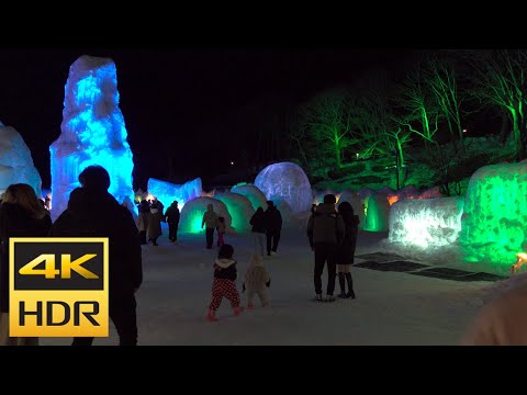 [4K HDR] 2022 千歳・支笏湖 氷濤まつりを散策 / Strolling in Chitose-Lake Shikotsu Ice Festival (Hokkaido, Japan)