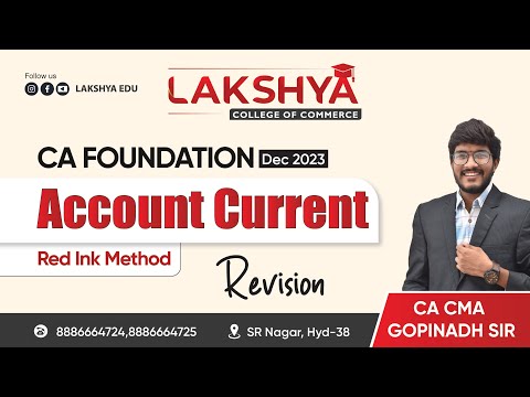 RAPID REVISION ACCOUNT CURRENT || CA FOUNDATION DEC 2023 || BY CA CMA GOPINADH SIR ( AIR 23 )