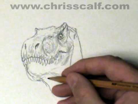 11 minute Dinosaur sketch... (time-lapsed down to 3 min 16 sec)