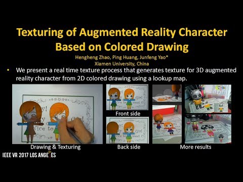 Texturing of Augmented Reality Character Based on Colored Drawing