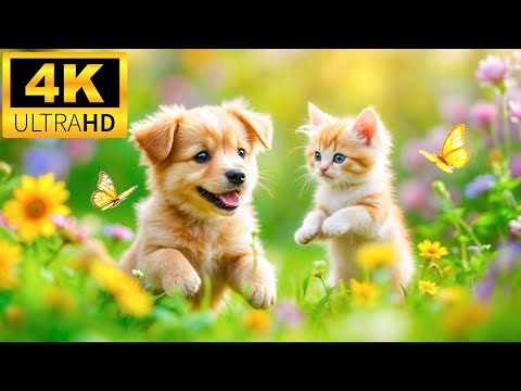 Lovable Baby Animals 4K - Peaceful Scenes of Young Animals with Soothing Piano Melodies