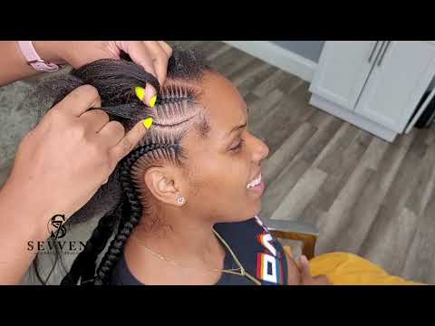 Stitch Braids | 6 feedin braids with design | How to do stitch braids with design