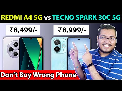 🔥 REDMI A4 5G vs TECNO SPARK 30C 5G - Best 5G Smartphone Under ₹9000