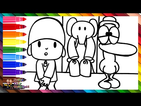 Draw and Color Pocoyo Who Needs to Go Potty 👶🚽🐘🧻🦆 Drawings for Kids