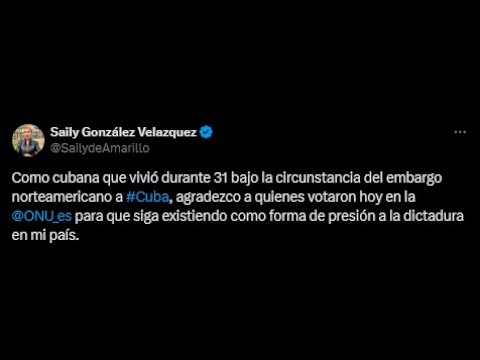 ¿Les queda ya bien claro? "Disidente" agradece a EEUU e Israel defensa del bloqueo contra Cuba.