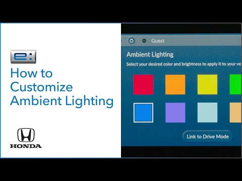 Honda Prologue I How to Customize Ambient Lighting