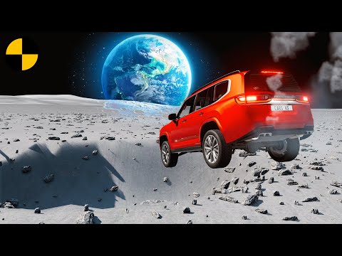 Cars vs Moon Crater 😱 BeamNG.Drive