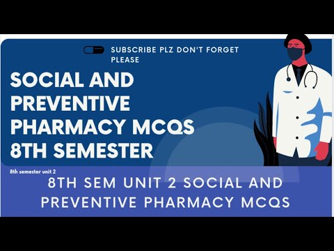 social and preventive pharmacy 8th sem mcqs | social and preventive pharmacy mcq🤳✅👍 | unit 2