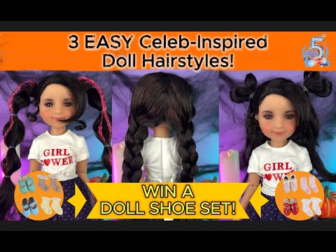 3 Easy Celeb-Inspired Doll Hairstyles!#rubyredfashionfriends #dollhairstyle #halloweendoll