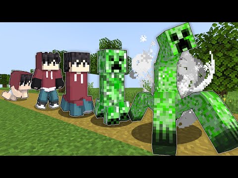 Having a HUMAN to CREEPER LIFE In Minecraft!