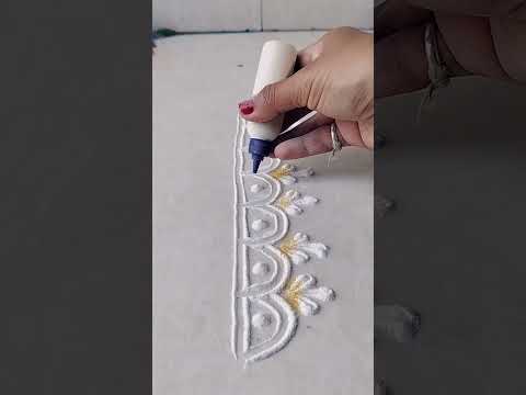 Easy beginners border rangoli ❤️#shortsfeed #shots #rangoli #trending #viral #diwalirangoli