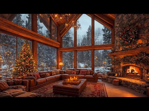 Christmas Jazz Music 🎁 Soft Piano Jazz Instrumental at Cozy Christmas Ambience 🎄 Crackling Fireplace