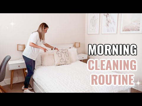 SIMPLE MORNING CLEANING ROUTINE OF A MUM OF 2 | FAST DAILY MORNING CLEAN WITH ME AS A MINIMALIST AD