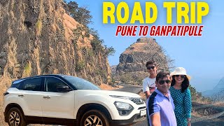 Pune to Ganpatipule Road Trip 2025 | via Bhor Varandha Ghat | Worst Road Condition | Tata Harrier