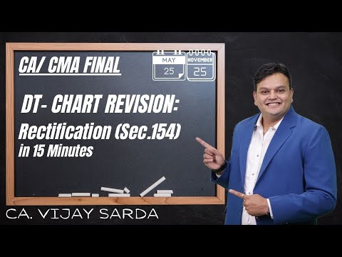 DT Revision | Rectification Chart Revision | CA & CMA Finals May/ Nov 25| CA Vijay