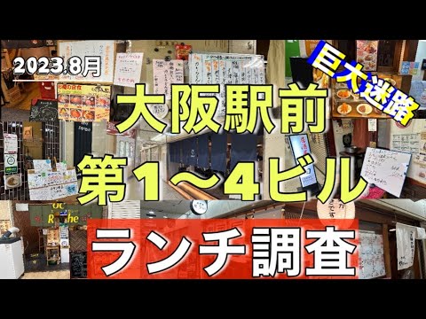 大阪最強の食のテーマパーク！全てが揃った「大阪駅前ビル」ランチ調査（2023年8月 11時20分〜13時30分）ビル名はどれも正解→（大阪駅前ビル、駅前ビル、駅ビル、第1〜4ビル）