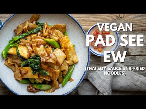 Delicious and flavorful Vegan Pad See Ew with aromatic char!