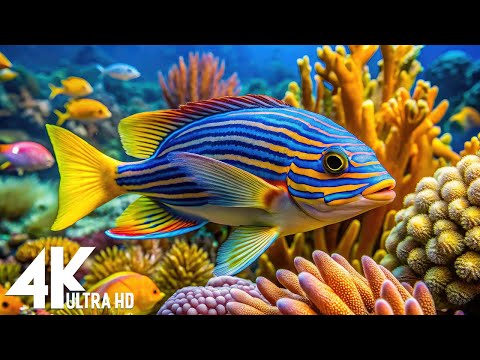 Aquarium 4K VIDEO(ULTRA HD) - Amazing Beautiful Coral Reef Fish - Sleep Relaxing Meditation Music #8