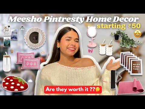 ♡Aesthetic / Pinterest Meesho Haul Starting ₹50🥹🎀| cute home decor🏡| Pinterest Finds | accessories♡