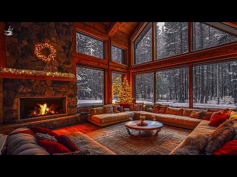 Cozy Christmas Ambience 🎄 Relaxing Christmas Jazz Music & Crackling Fireplace Sounds🔥#2