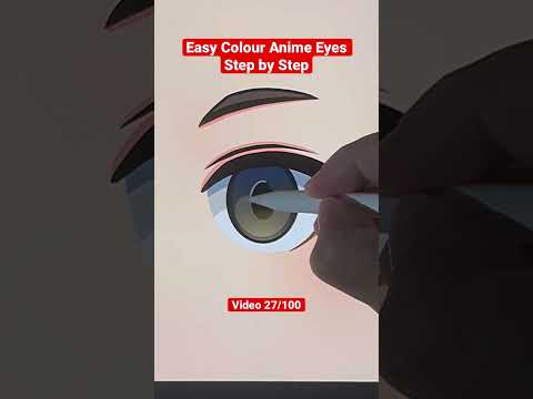 😱How to Colour Anime Eyes Easy Step by Step 😳#animeart #drawing #chibi