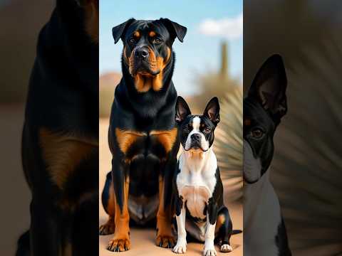 🐾✨ Dog Fusion: Transforming Boston Terrier & Rottweiler 💕 | Bostonweiler 🐶❄️#hybrid #dogshorts