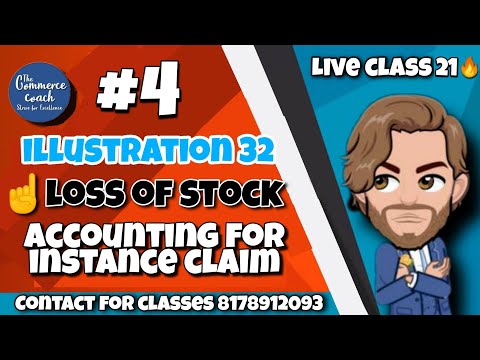 #4 Accounting for Insurance claim Loss of Stock : Illustration 32 : Cma inter Paper 5